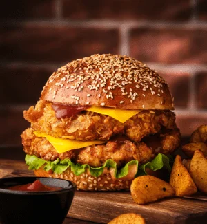 Burger with fries