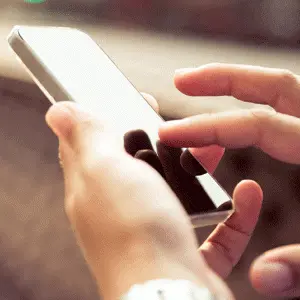 Ordering food on a phone